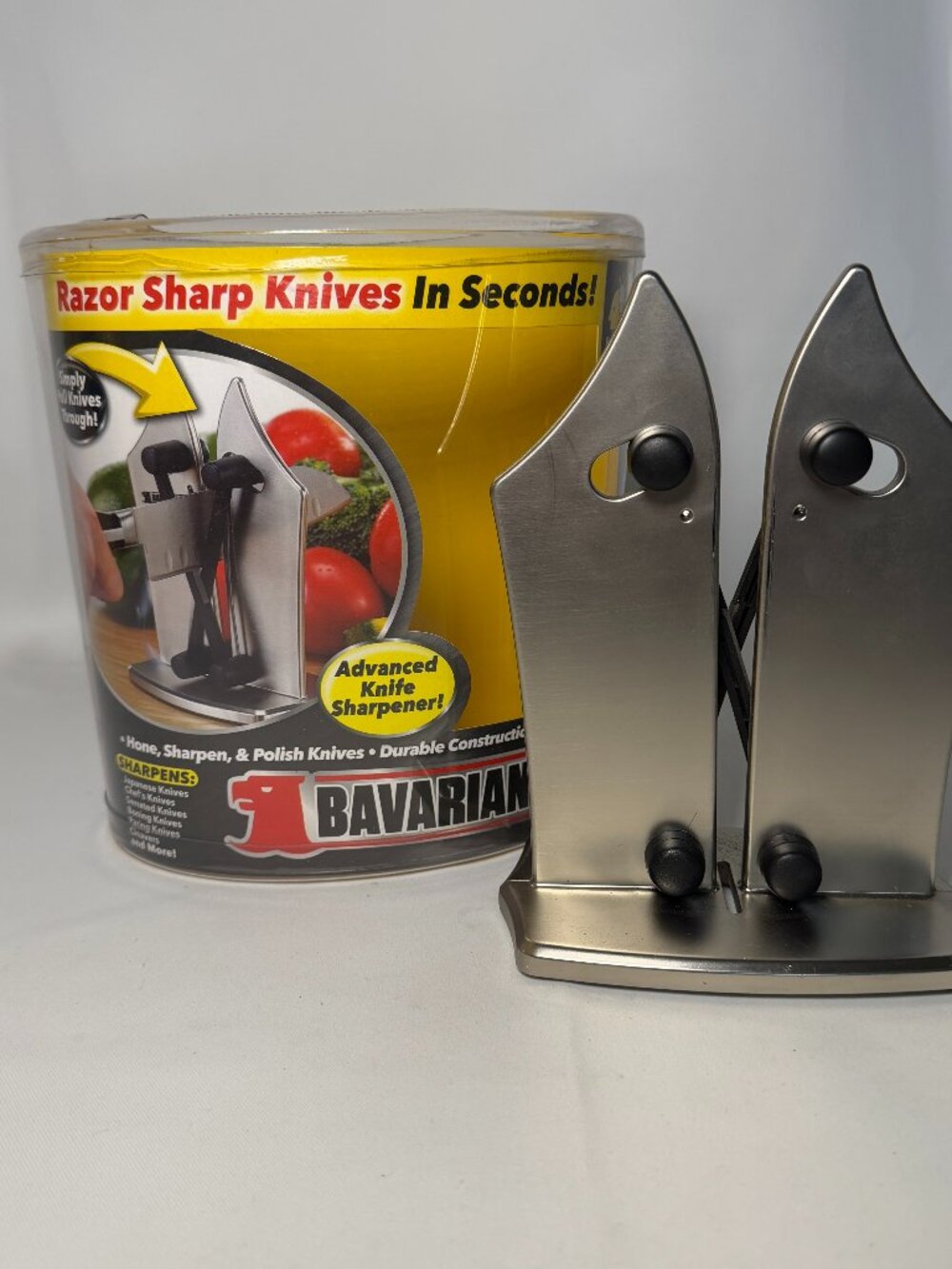 Bavarian Edge Kitchen Knife Sharpener by BulbHead Easy Fast Hone Polish EUC